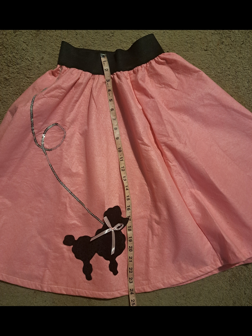 Pink Poodle A-Line Skirt with Black Waistband - Picture 4 of 6